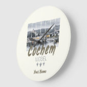 Cochem on the Moselleドイツヴィンテージ土産 ラージ壁時計 (傾斜)