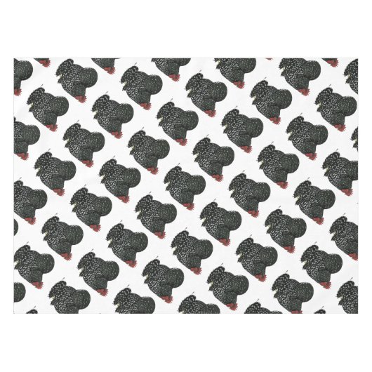 Cochin:  Mottled Rooster テーブルクロス (正面(横))