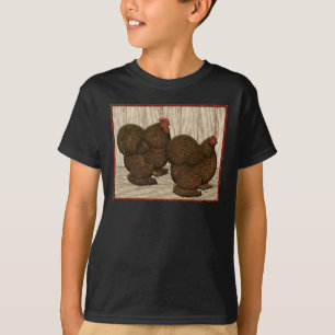 Cochins:テクスチャ付き赤いバンタム Tシャツ