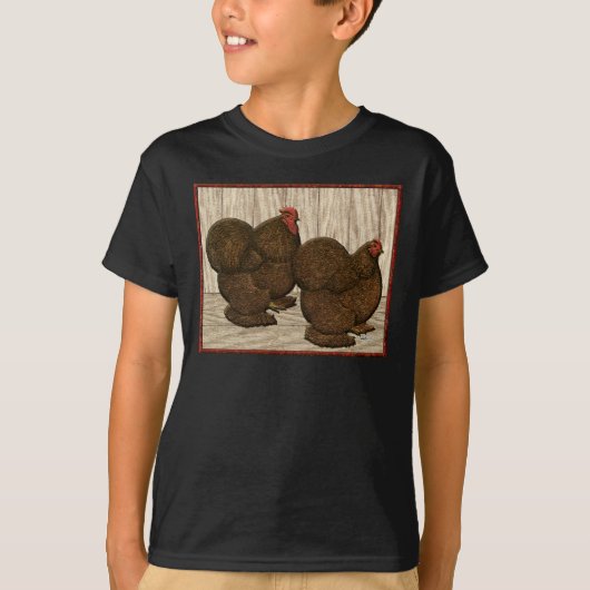 Cochins:テクスチャ付き赤いバンタム Tシャツ (正面)