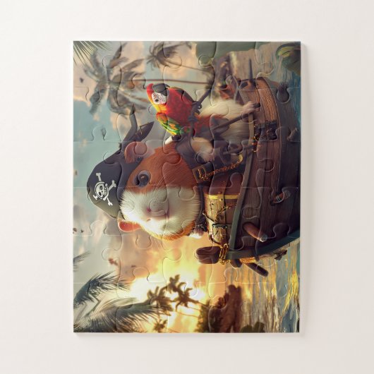 Cochon d'Inde Pirate à l'Aventure - Puzzle ジグソーパズル (縦)