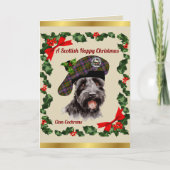 Cochrane Scottie Dog Personalized Xmas カード (正面)
