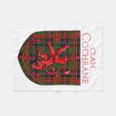 Cochrane Tartan Scottish Plaid Lion Rampant フリースブランケット (正面(横))