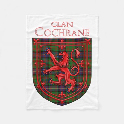 Cochrane Tartan Scottish Plaid Lion Rampant フリースブランケット (正面)