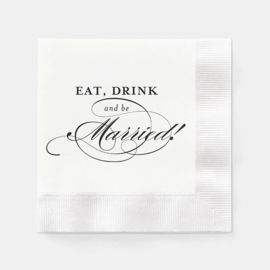 Cockail Napkin: 食べ, Drink and 結婚した be 縁ありカクテルナプキン (正面)