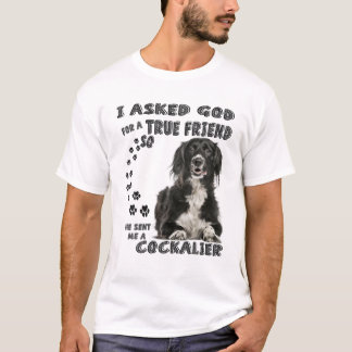 Cockalier Spaniel Quote Mom Dad Print, Cocker Cava Tシャツ