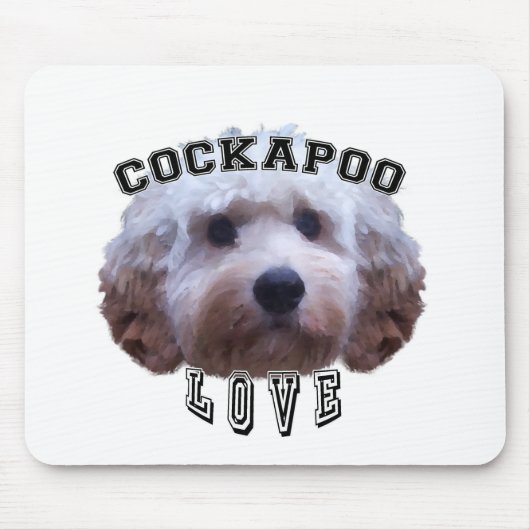 Cockapoo犬の愛 マウスパッド (正面)