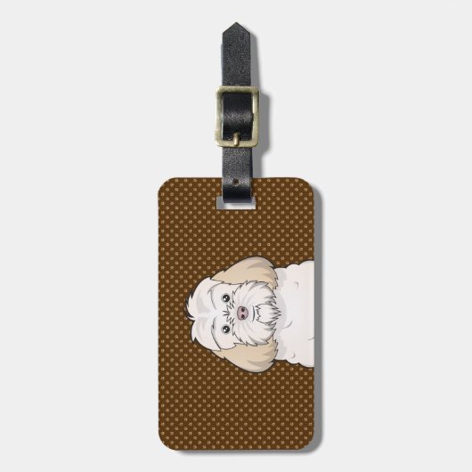 Cockapoo犬の漫画の足 ラゲッジタグ (正面縦)