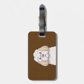 Cockapoo犬の漫画の足 ラゲッジタグ (裏面縦)