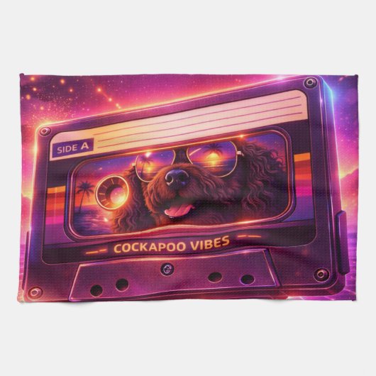 cockapoo 80s inspired kitchen tea towel  キッチンタオル (横)