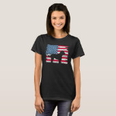 Cockapoo American Flag USA 4th of July Men Women B Tシャツ (正面フル)