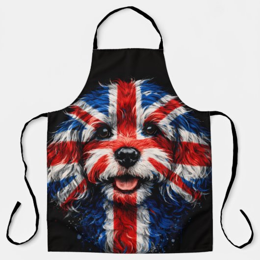 Cockapoo Apron Union Jack British Dog Gift エプロン (正面)