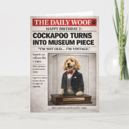 Cockapoo Birthday Card Funny Dog Vintage Joke カード