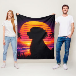 Cockapoo blankets- Retro Cockapoo Dog Lover Gift フリースブランケット