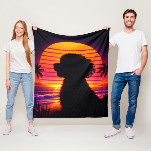Cockapoo blankets- Retro Cockapoo Dog Lover Gift フリースブランケット (インサイチュ)