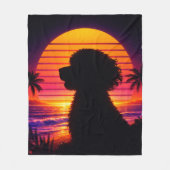Cockapoo blankets- Retro Cockapoo Dog Lover Gift フリースブランケット (正面)
