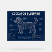 Cockapoo Blueprint Wall Art Dog Lover Gift アクリルサイン (正面)