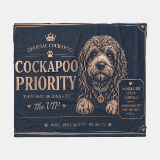 Cockapoo Car Blanket Funny Dog Travel Gift フリースブランケット