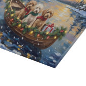 Cockapoo Christmas Boat Holiday カッティングボード (角)