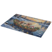 Cockapoo Christmas Boat Holiday カッティングボード (角)