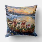 Cockapoo Christmas Boat Holiday クッション (裏面)