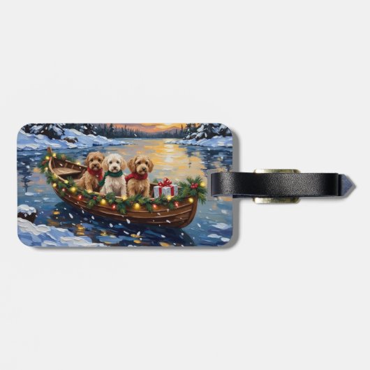 Cockapoo Christmas Boat Holiday ラゲッジタグ (裏面横)