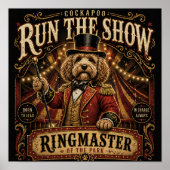 Cockapoo Circus Ringmaster Poster Dog Wall Art ポスター (正面)