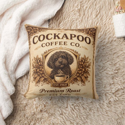Cockapoo Coffee Co Pillow | Dog Lover Cushion Gift クッション (ブランケット)