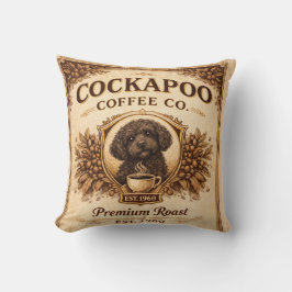 Cockapoo Coffee Co Pillow | Dog Lover Cushion Gift クッション