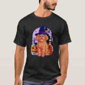 Cockapoo Cute Dog Halloween Witch Pumpkin Tシャツ (正面)