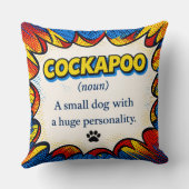 Cockapoo Definition Cushion Funny Dog Pillow Gift クッション (裏面)