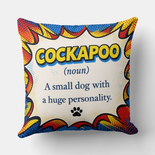 Cockapoo Definition Cushion Funny Dog Pillow Gift クッション (裏面)