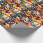 Cockapoo Dog Christmas Gift Box Surprise ラッピングペーパー (角)