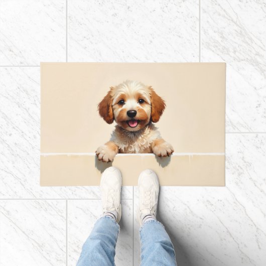 Cockapoo Dog Doormat Art ドアマット (室内)