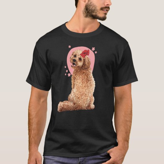 Cockapoo Dog flower Tシャツ (正面)