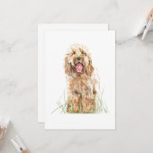 Cockapoo Dog Greeting Card – Watercolor Pet Art カード (正面/裏面インサイチュ)