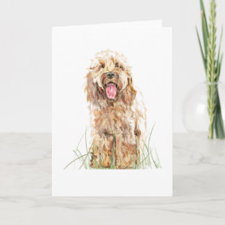 Cockapoo Dog Greeting Card – Watercolor Pet Art カード