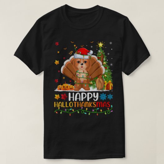 Cockapoo Dog Lover Funny Happy Cockapoo HelloThank Tシャツ (デザイン正面)