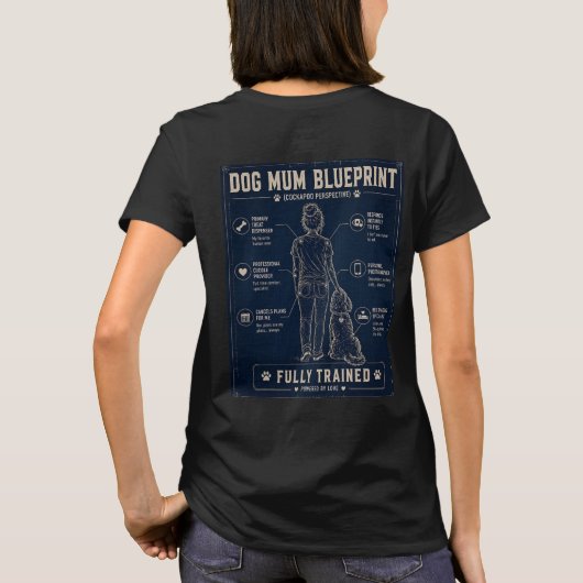 Cockapoo Dog Mum Blueprint T-Shirt Tシャツ (裏面)