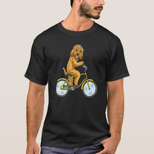 Cockapoo Dog On A Bike Spoodle Riding Bicycle Biki Tシャツ (正面)