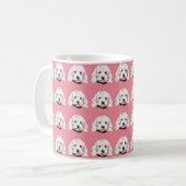 Cockapoo Dog Pattern Coffee Mug Black Pink White コーヒーマグカップ (正面左)