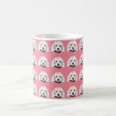 Cockapoo Dog Pattern Coffee Mug Black Pink White コーヒーマグカップ (中央)