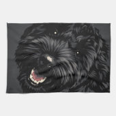 Cockapoo Dog Portrait Black Cockapoo gift キッチンタオル (横)