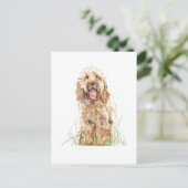Cockapoo Dog Postcard – Watercolor Pet Art ポストカード (スタンド正面)