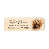 Cockapoo Dog Return Address Label ラベル (正面)