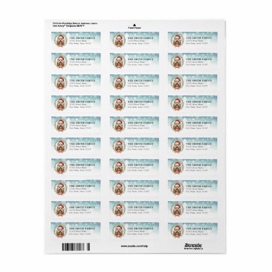 Cockapoo Dog Return Address Labels ラベル (フルシート)