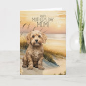 Cockapoo Dog Sunset Beach Mother's Day シーズンカード (正面)