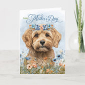 Cockapoo Dog Wildflowers Mother's Day シーズンカード (正面)