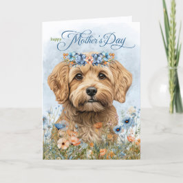 Cockapoo Dog Wildflowers Mother's Day シーズンカード