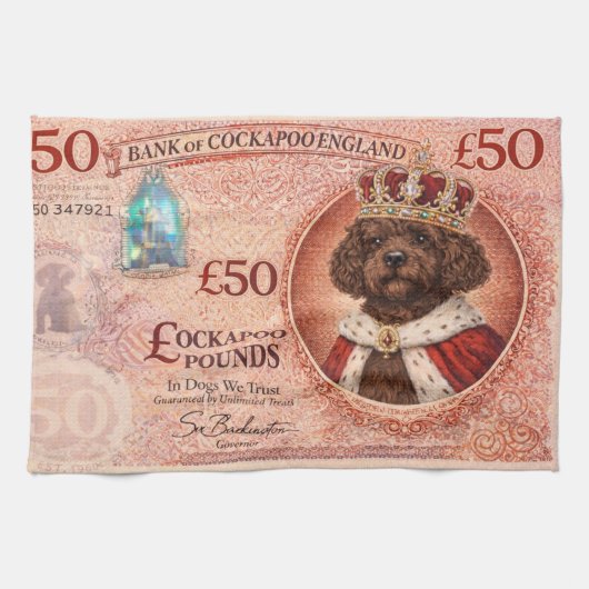 Cockapoo Funny Dog Lover Gift  キッチンタオル (横)